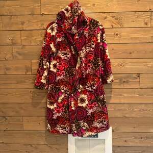 Vera Bradley Rosewood Floral Fleece Hooded Robe S/M